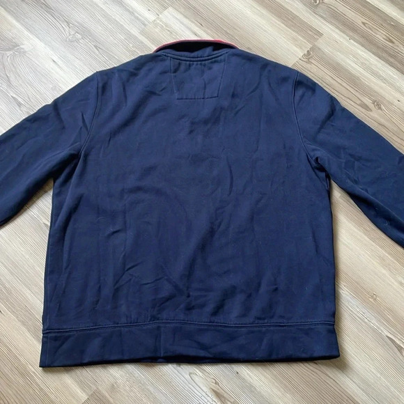 Nautica quarter zip logo sweatshirt Navy w/ red & white stitching Mens size L - Picture 8 of 11